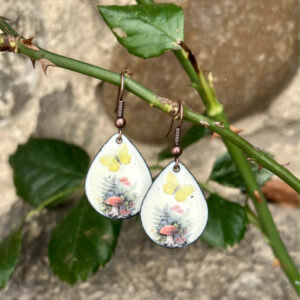 Boucles d’oreilles en émail sur cuivre, fait main en France – émaux sur cuivre