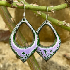 Boucles d’oreilles en émail sur cuivre, fait main en France – émaux sur cuivre