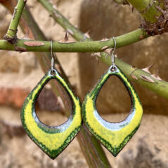 Boucles d’oreilles en émail sur cuivre, fait main en France – émaux sur cuivre