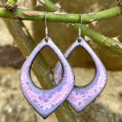 Boucles d’oreilles en émail sur cuivre, fait main en France – émaux sur cuivre