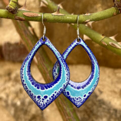 Boucles d’oreilles en émail sur cuivre, fait main en France – émaux sur cuivre